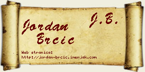 Jordan Brčić vizit kartica